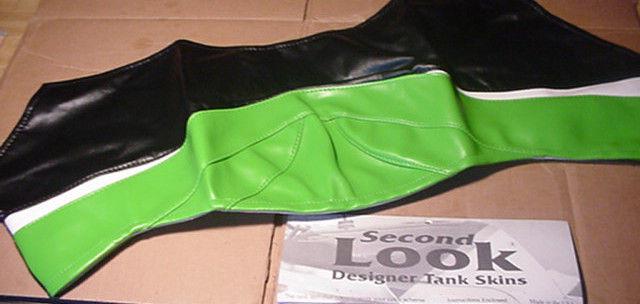 2002 kawasaki zx-7r tank bra green/black/white second look motorcycle covers