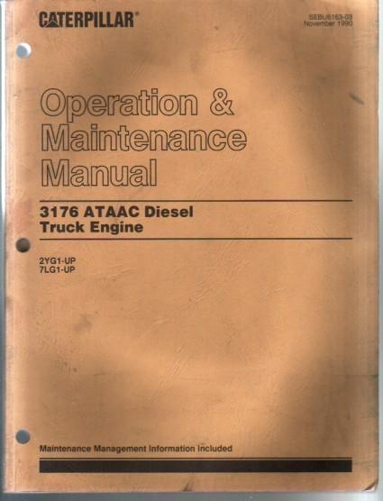 Caterpillar 3176 ataac truck engine operation maintenance  manual