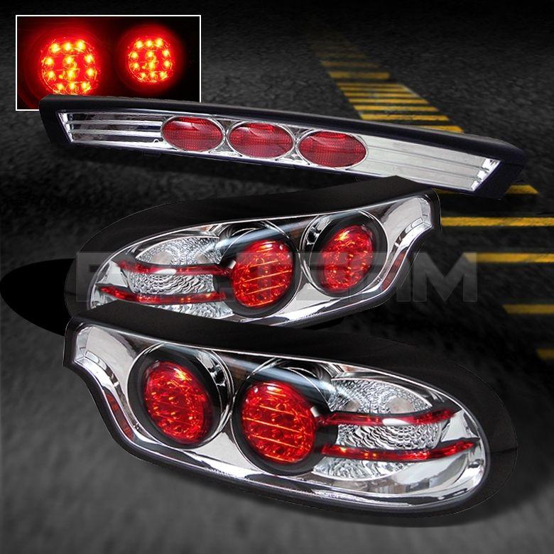 93-01 mazda rx7 fd3s jdm clear led tail lights +trunk pieces 3pcs completed set