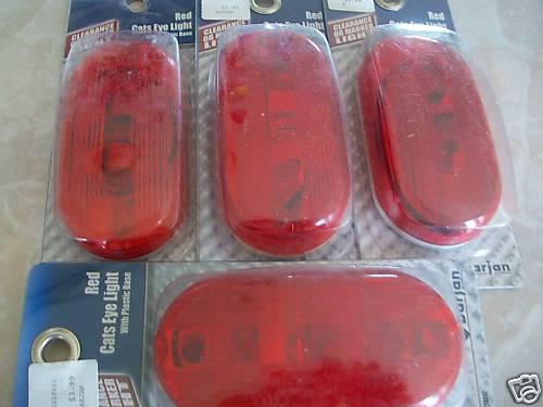~4~ clearance or marker red cats eye light w/ base 