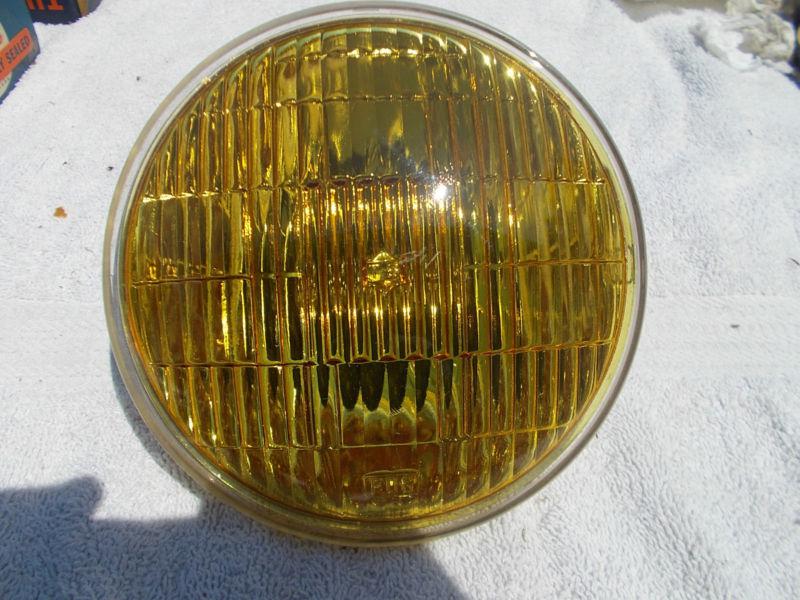 Vintage tung-sol 6" auto lamp #4012a amber lens all glass gm ford nash hot rod