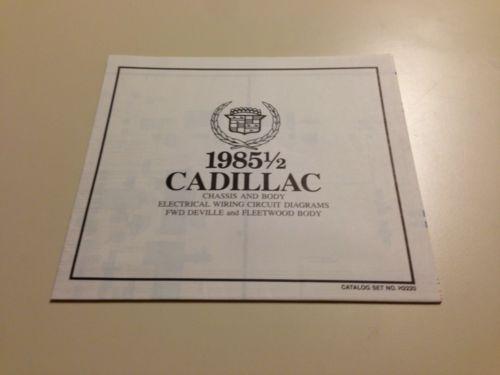 1985.5 cadillac deville fleetwood body chassis wiring diagrams factory oem gm