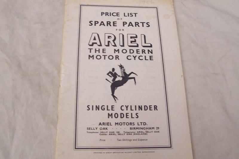 Ariel parts book 1954  norton triumph ajs matchless cafe racer