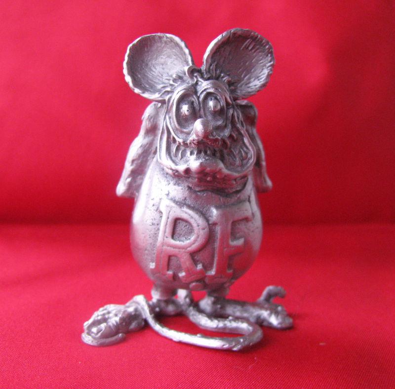 Vintage hotrod ratrod rat fink highly detailed solid metal figurine sculpture