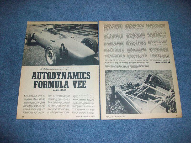 1964 autodynamics formula vee vw based race car article