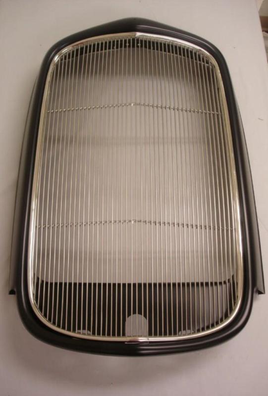 1932 ford coupe roadster sedan steel radiator shell w/ stainless grille insert