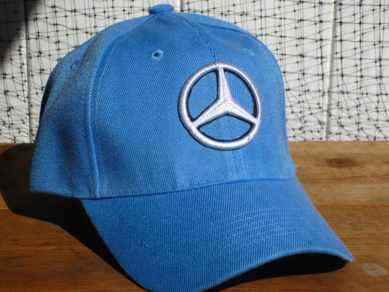 New nwt mercedes benz logo blue baseball golf driving hat cap lid automobile car