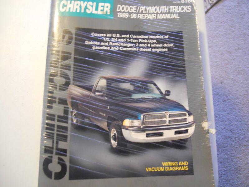 Chilton repair manual-chrysler dodge/plymouth trucks 1989-1996