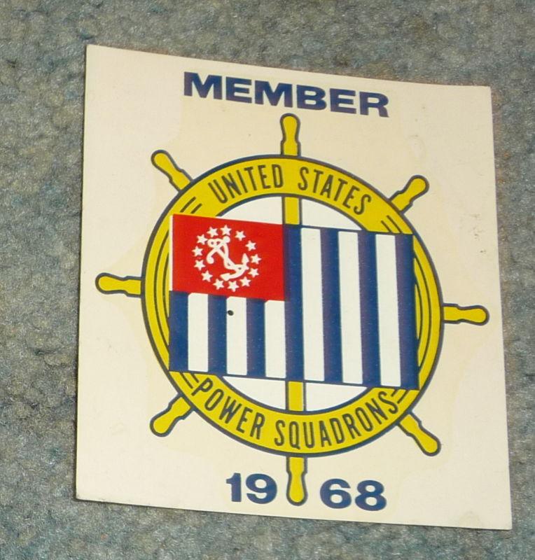 Vintage member united states power squadrons 1968 water decal