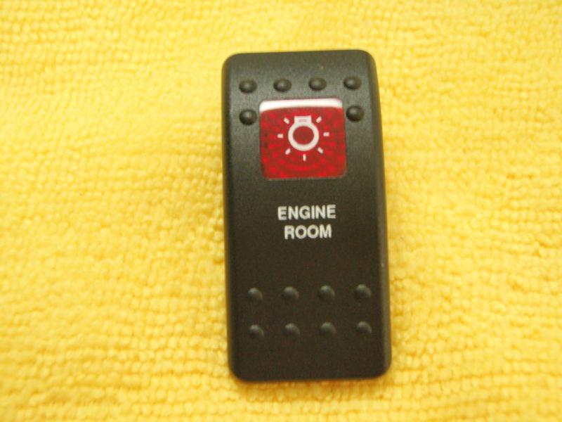 Engine room light actuator blk w 1 red lens fits a carling v1d1 switch on/off 