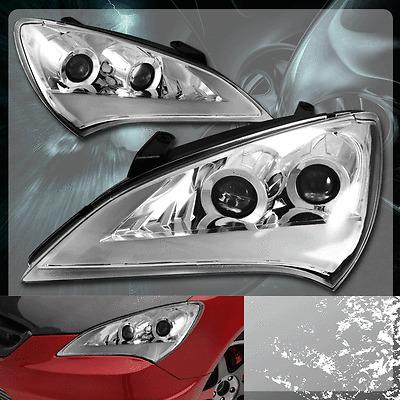 2010-2012 2.0t/3.8 coupe chrome housing clear reflector dual projector headlight