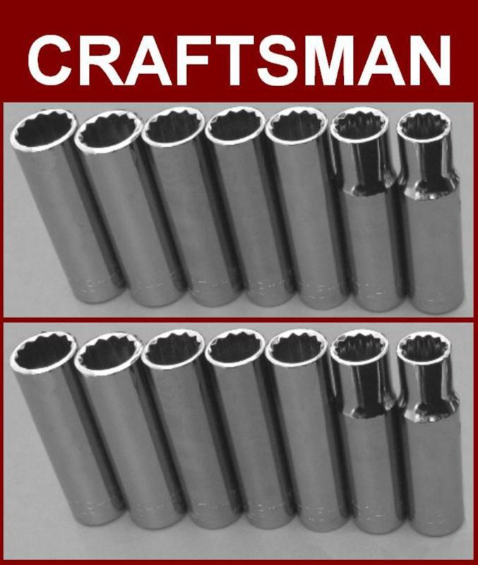 Craftsman 14/pc. 1/2" 12/pt. sae/metric deep socket set!!!
