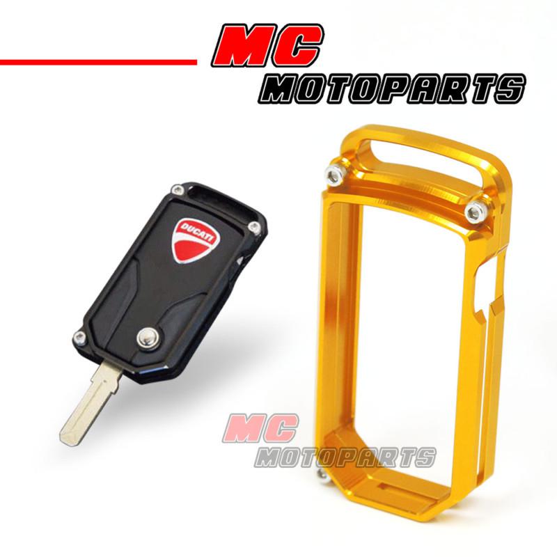 Gold 100% billet cnc key cover case for ducati multistrada mts 1200 s 2010-2013