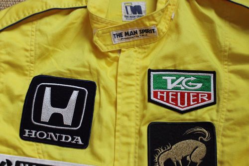 Car racing motorcycle series suit outfit yellow honda tag heuer marlboro patch