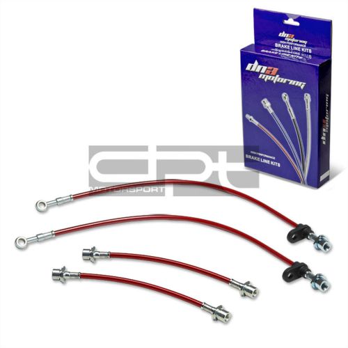 E110/e120 replacement front/rear stainless hose red pvc coated brake lines kit