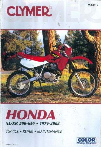 Clymer repair manual: honda xl/xr 500 - 650 motorcycle, 1979-2003