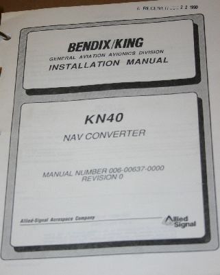Bendix king kn40 nav converter install installation manual kn-40