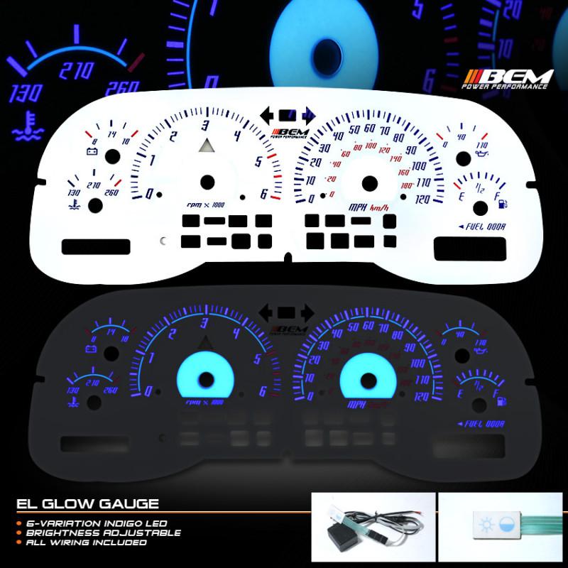 Dodge durango dashboard glow gauges w/tach 97 98 99 00 reverse cluster face