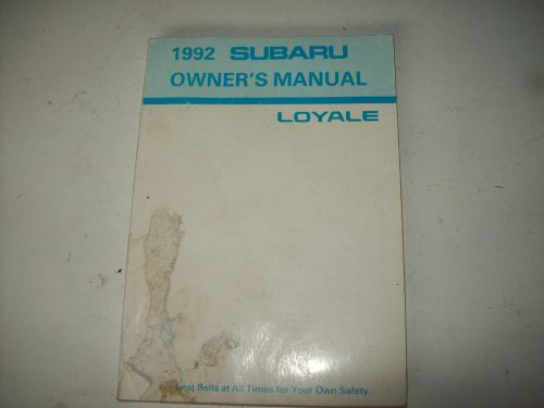 1992 subaru loyale owners manual