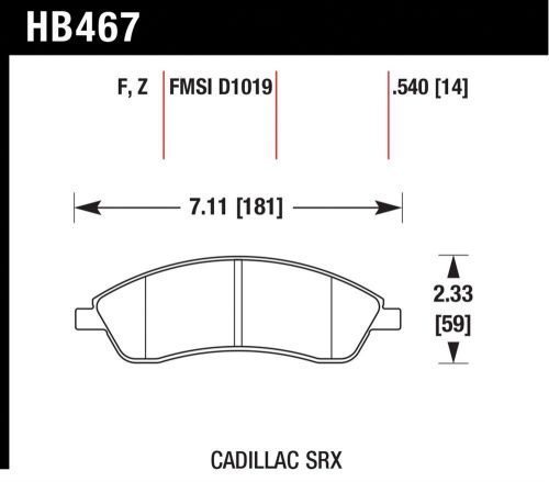 Hawk performance hb467f.540 disc brake pad fits 04-09 bonneville cts srx sts