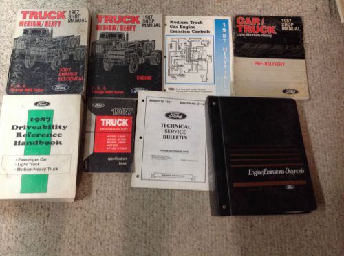 1987 ford heavy medium f b c 8000 duty truck service shop repair manual set