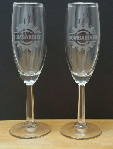 Bombardier champagne glasses. sold as a pair. new.