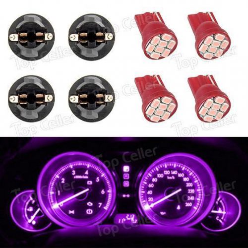 4x 8 epistar smd led gauge dash instrument 12v pink bulbs t10 twist lock holders