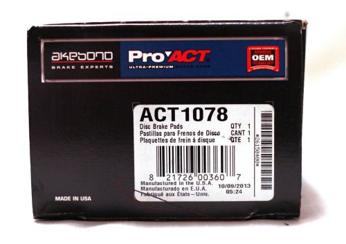 Disc brake pad-proact ultra premium ceramic pads front akebono act1078