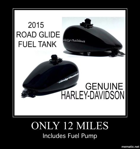 Oem 2015 harley davidson road glide vivid black fuel gas tank efi pump emblems