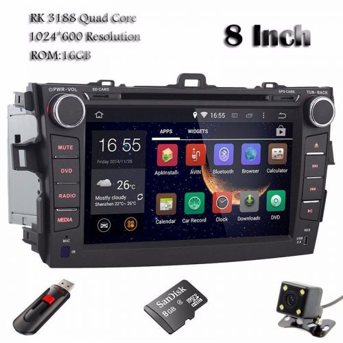 Quad-core android 4.4.4 car dvd gps mirror link stereo toyota corolla 2006-2011