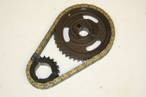 Small block ford double roller timing chain &amp; gears set 302 351w sbf 3/8 pitch