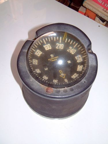 Vintage offshore large 8 x 7 compass &amp; cast base, accurate, no bubbles