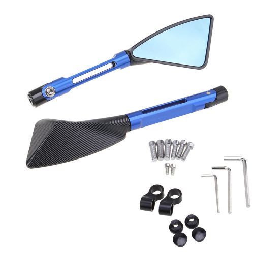 Black blue motorcycle scooter cnc rearview side mirrors universal honda yamaha