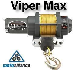 Viper max 2500lb atv winch with yellow amsteel-blue® synthetic rope