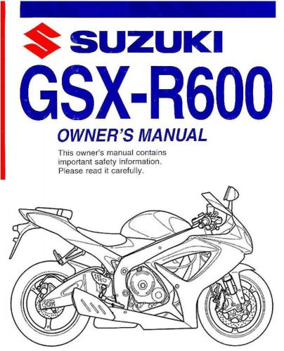 2005 suzuki gsx-r600 motorcycle owners manual -gsx r 600 -suzuki-gsxr600