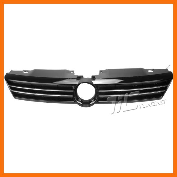 11 12 jetta mk6 sedan front grille vw1200149 plastic black base chrome molding