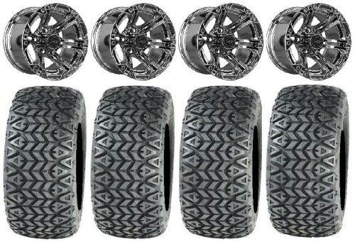 Madjax nitro chrome golf wheels 12&#034; 23x10-12 all trail tires yamaha