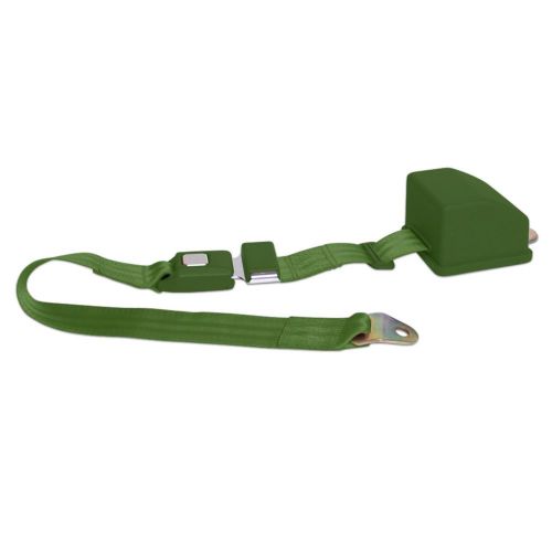 2pt army green retractable seat belt standard buckle - eachseat belts vintage