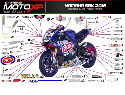 Stickers decal moto yamaha r1 2015 2015 sbk 2016 rizla