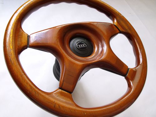 Audi wood mahogany steering wheel  adapter momo l2507 audi 80 90 100 200 v8