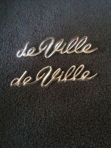 1970&#039;s cadillac deville rear fender script emblem