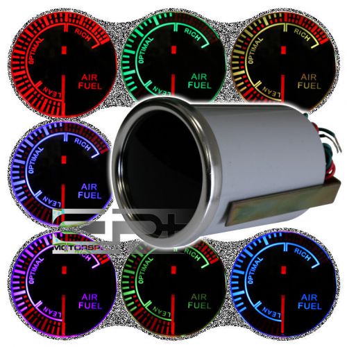 Universal 2&#034; smoke-tinted racing air fuel ratio gauge meter 7 color shift led