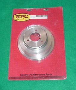 New rpc r8845 satin alum. triple groove pulley bbc big block chevy 396 427 454