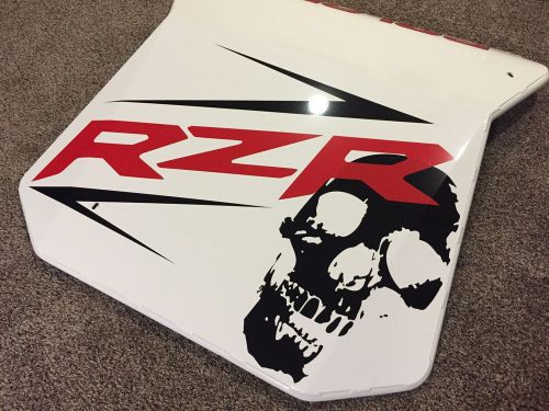 ***large polaris rzr sticker decal - red and black with skull***
