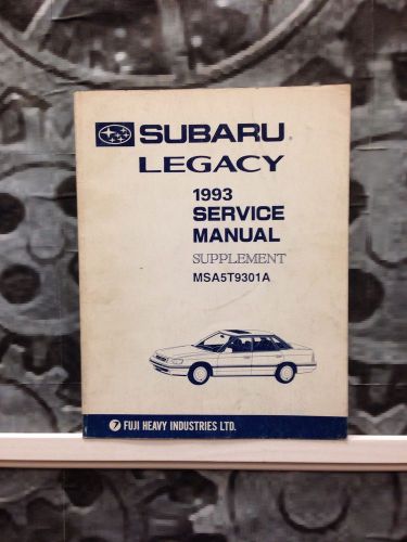 1993 subaru legacy  (supplement) oem factory service dealer shop repair manual