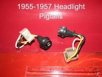 Chevrolet buick 1955 1956 1957 headlight bulb pigtails