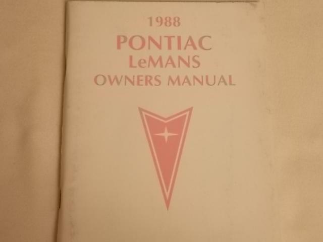       1988     pontiac       lemans     owners         manual