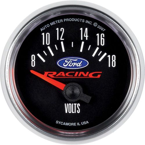 Auto meter ford racing electrical voltmeter gauge 2 1/16&#034; dia black face 880081