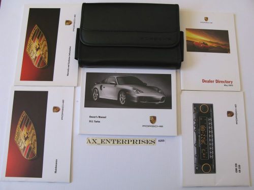 2002 porsche (996) 911 turbo coupe 6 speed &amp; tiptronic owners manuals set # a203
