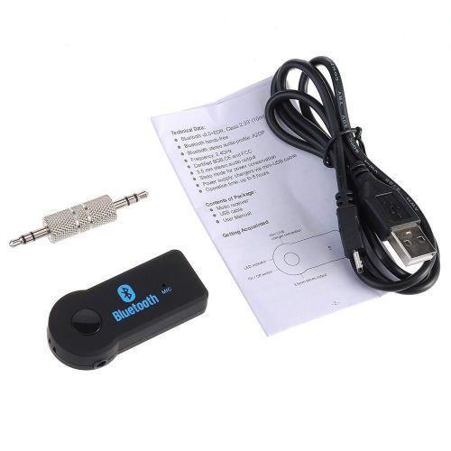 Wireless bluetooth 3.5mm car aux audio stereo music receiver adapter